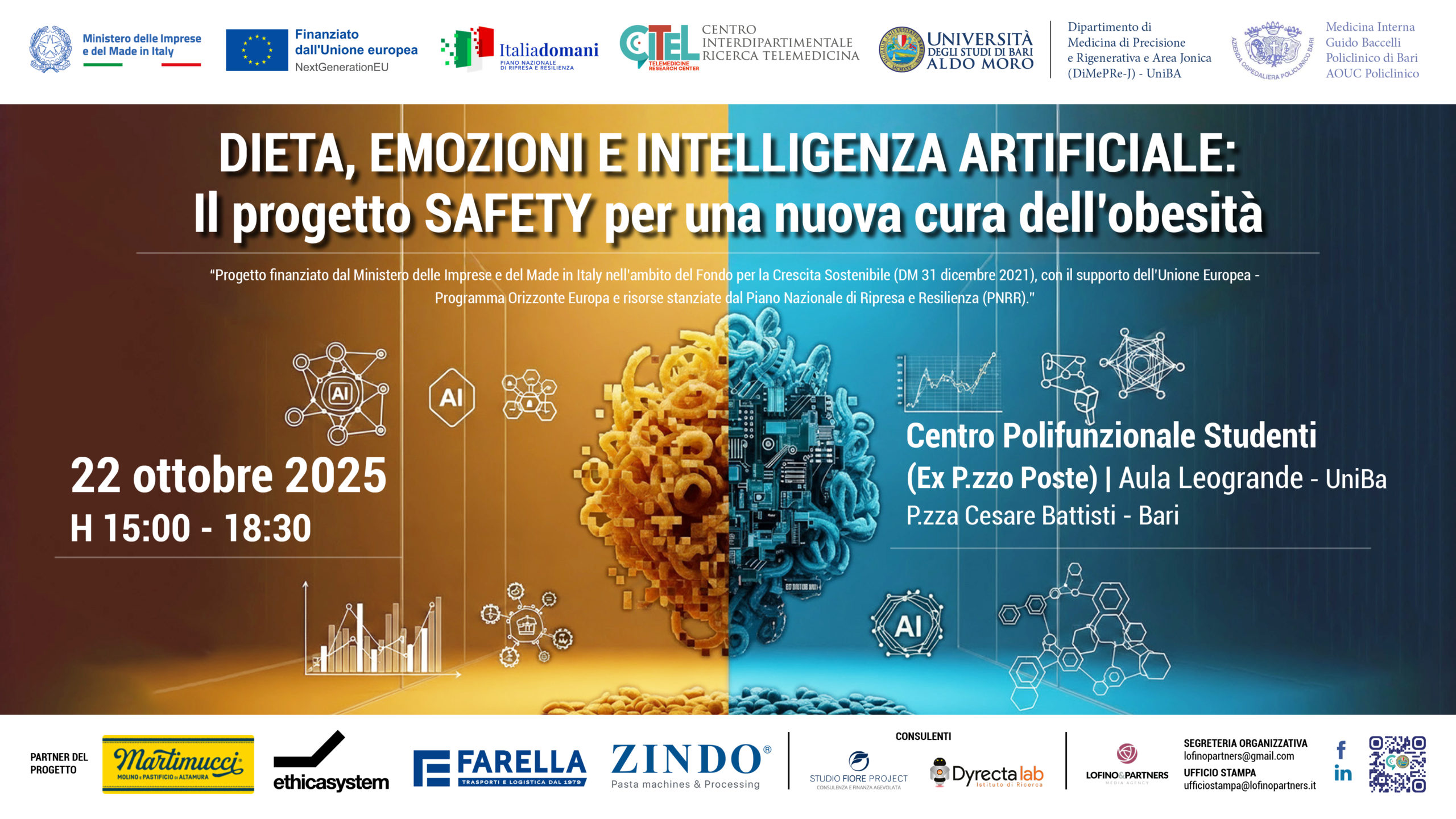 Progetto SAFETY: Dieta, Emozioni e Intelligenza Artificiale per una nuova cura dell’obesità